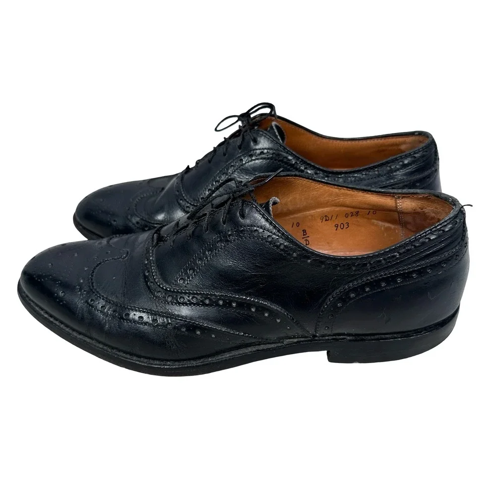 Alden 903 Mens Black Leather Wingtip Oxford Brogue Dress‎ Shoes Size 9 B/D USA